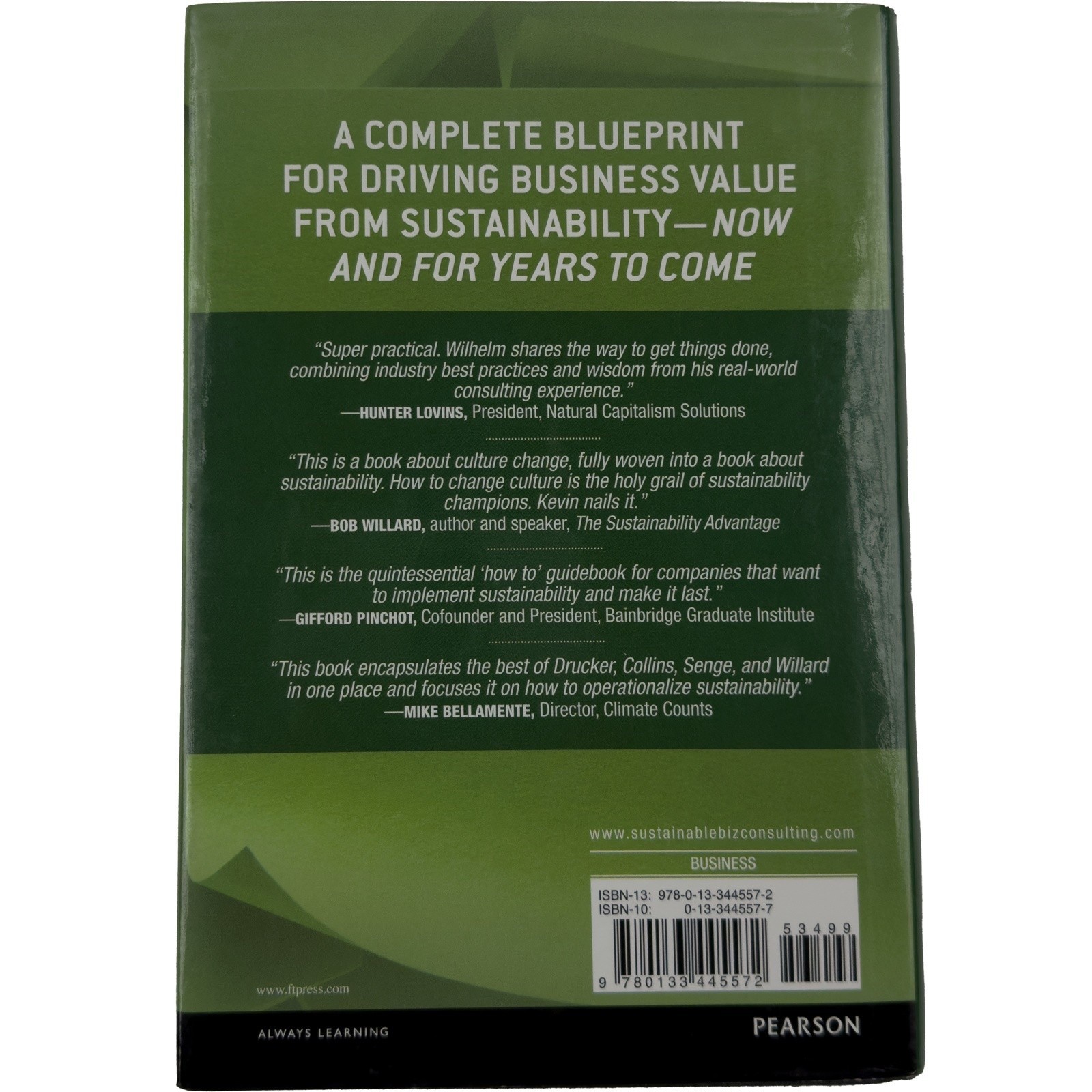 Making Sustainability Stick Kevin Wilhelm Signed 2014 Hardcover Pearson