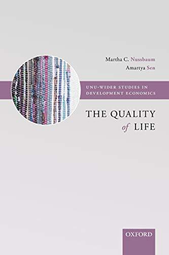 The Quality of Life (WIDER Studies in Development Economics), Nussbaum, Sen-,