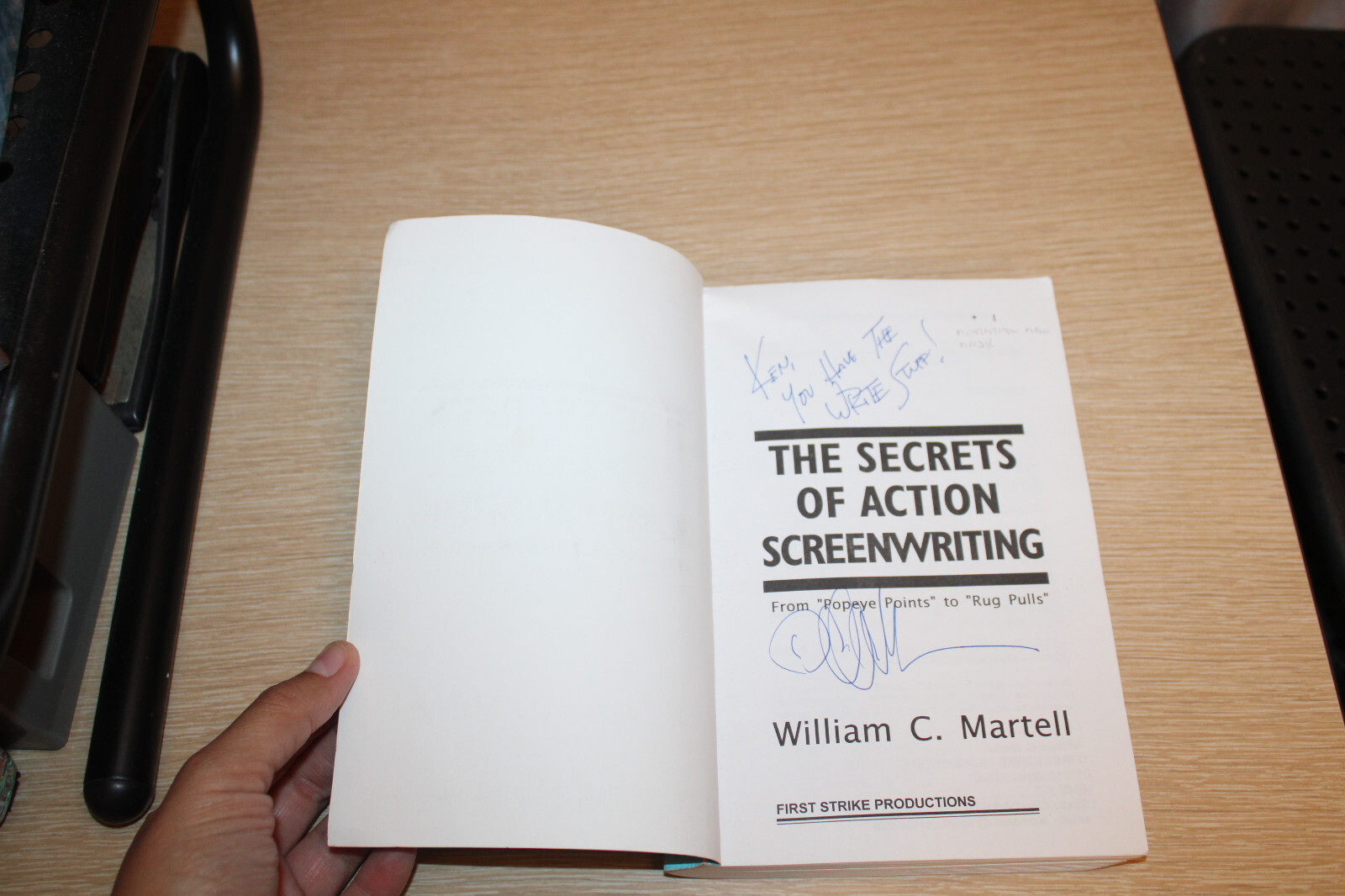 The Secrets of Action Screenwriting by William C. Martell 2000 SIGNED