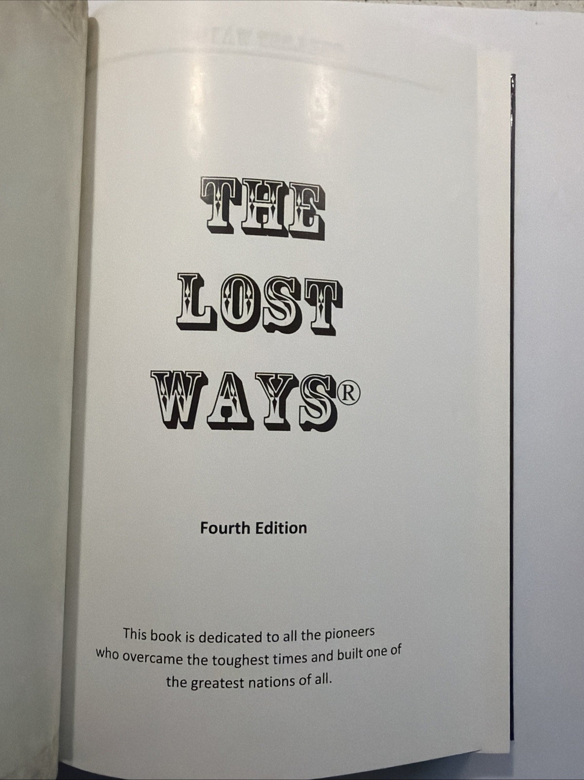 The Lost Ways 4th Edition by Claude Davis Sr. (2019, Paperback, UNMARKED)