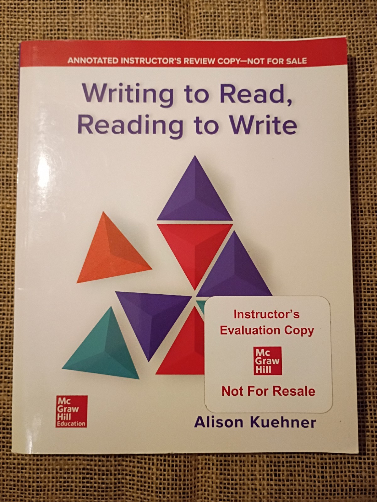 Writing to Read, Reading to Write – Alison Kuehner (2020, Annotated Instructor)