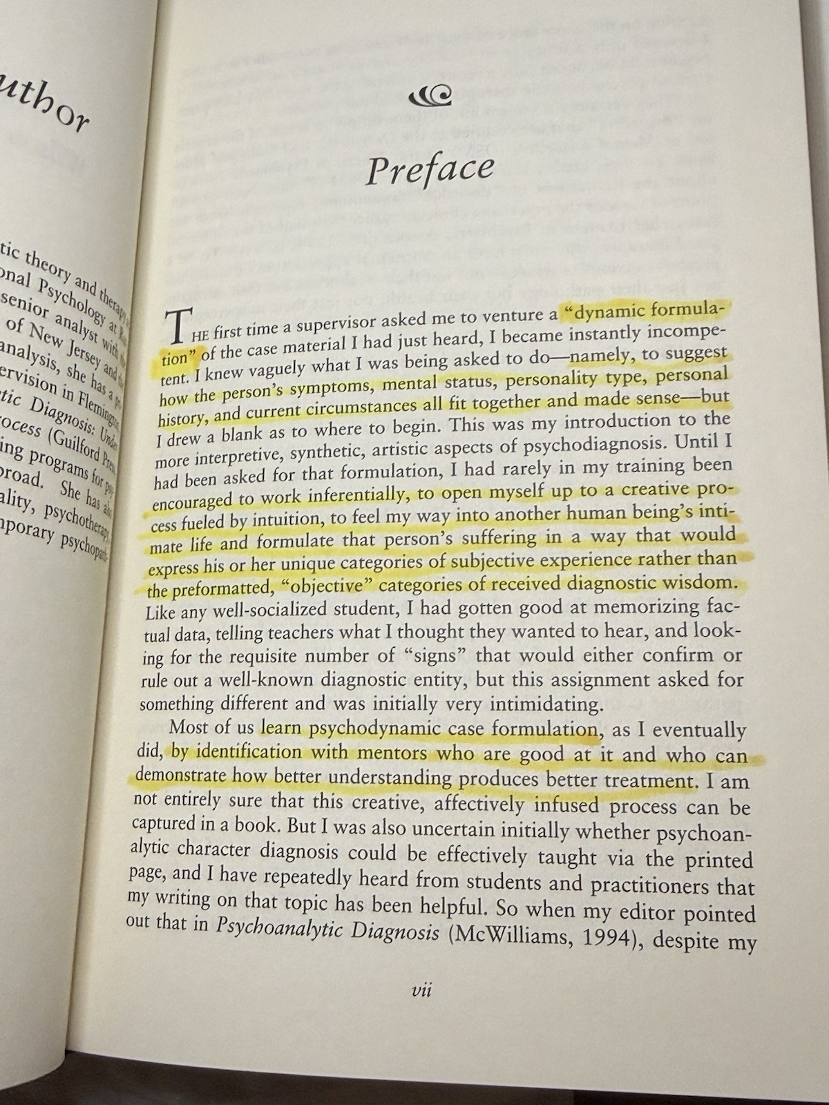 Psychoanalytic Case Formulation by Nancy McWilliams 1999 Hardcover PSYCHOLOGY
