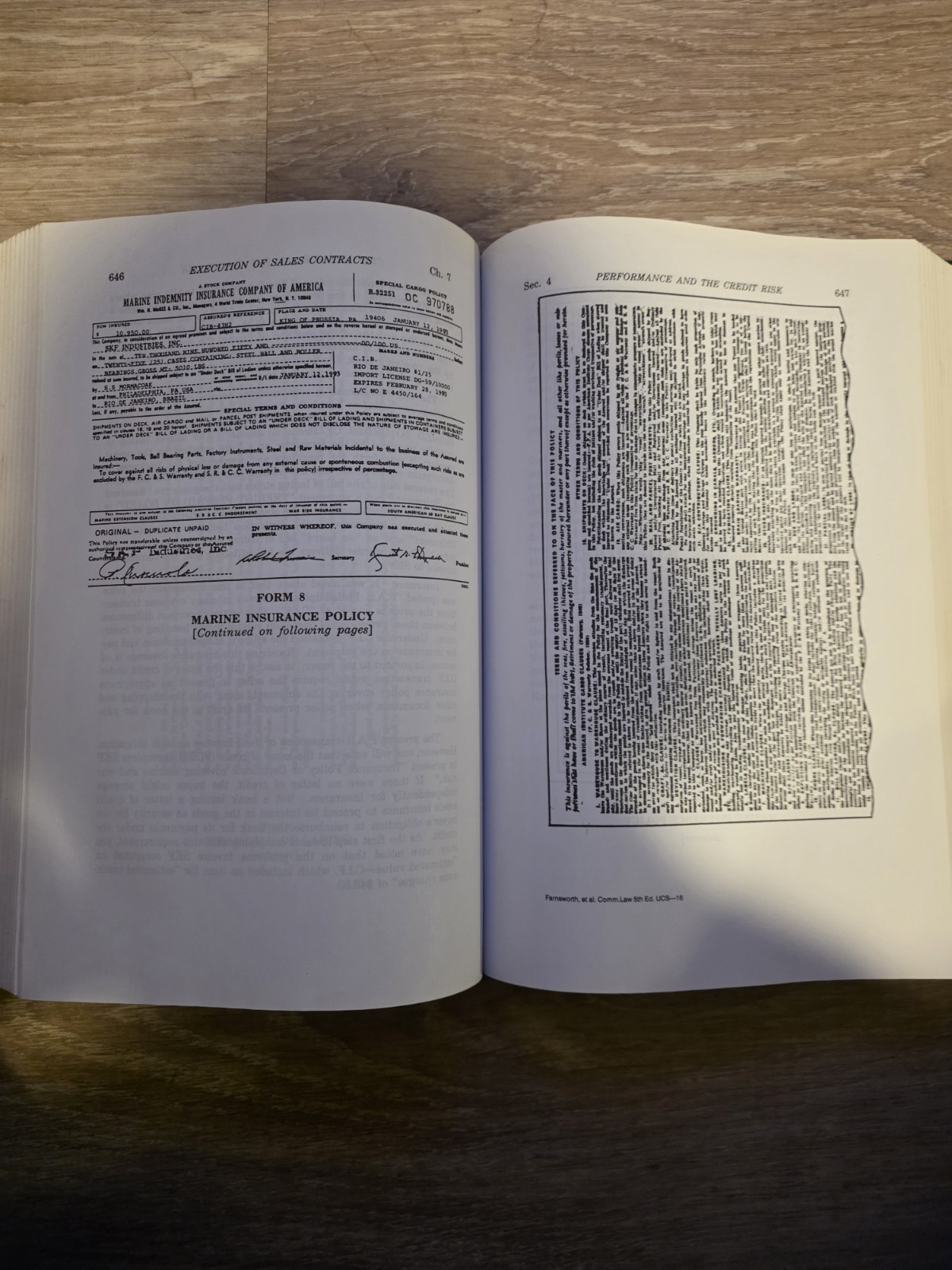Foundation Press Commercial Law 5th Ed Hardcover Farnsworth et al 1989 Casebook