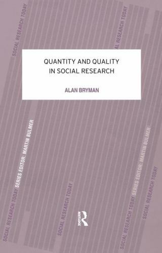 Quantity and Quality in Social Research, Hardcover by Bryman, Alan, Like New …