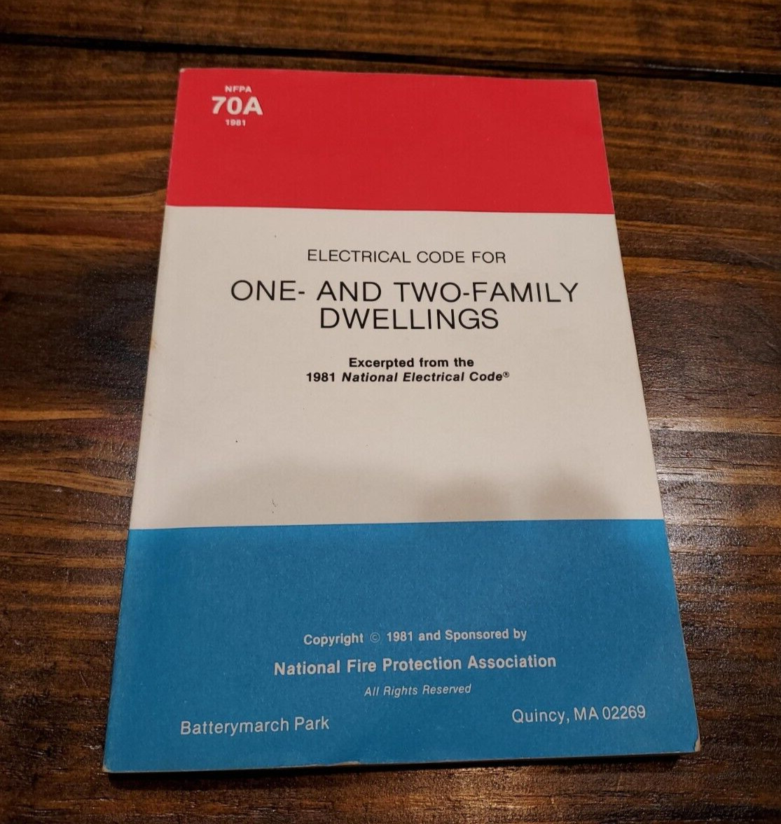 VINTAGE Electrical Code or One and Two Family Dwellings, NPA 70A 1981, 154 pages