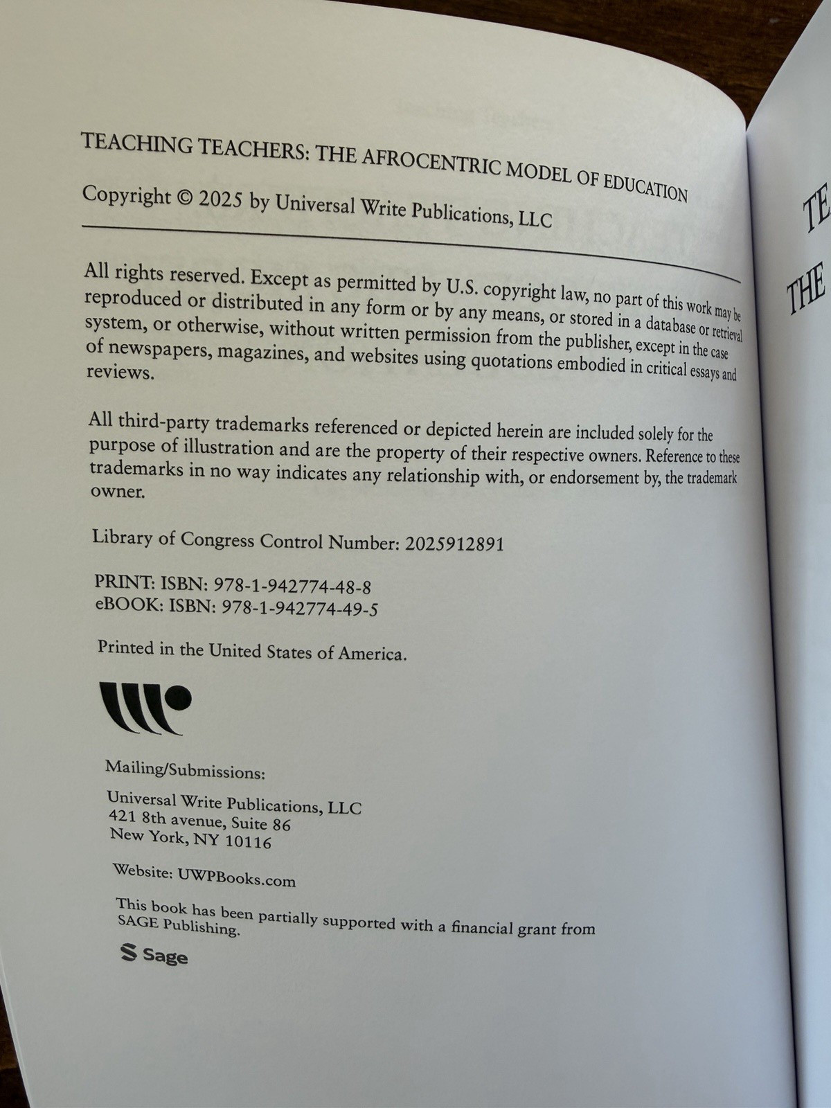 Teaching Teachers: The Afrocentric Model of Education 2025 Paperback