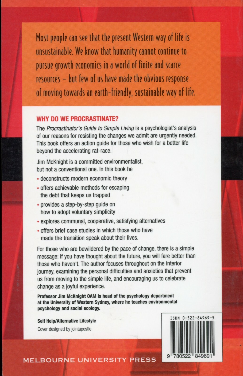 Procrastinator’s Guide to Simple Living by Jim McKnight (2001, PB) NEW