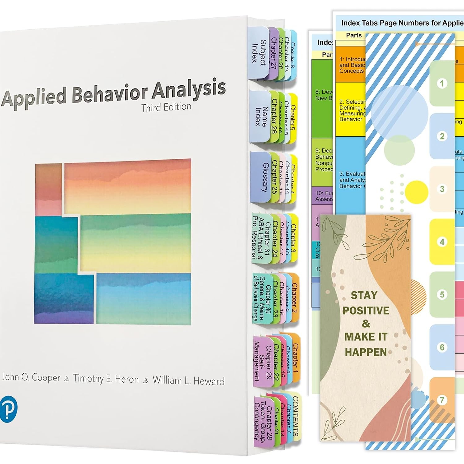 Book Tabs for Applied Behavior Analysis Cooper 3rd Edition, Full Set Index Tabs