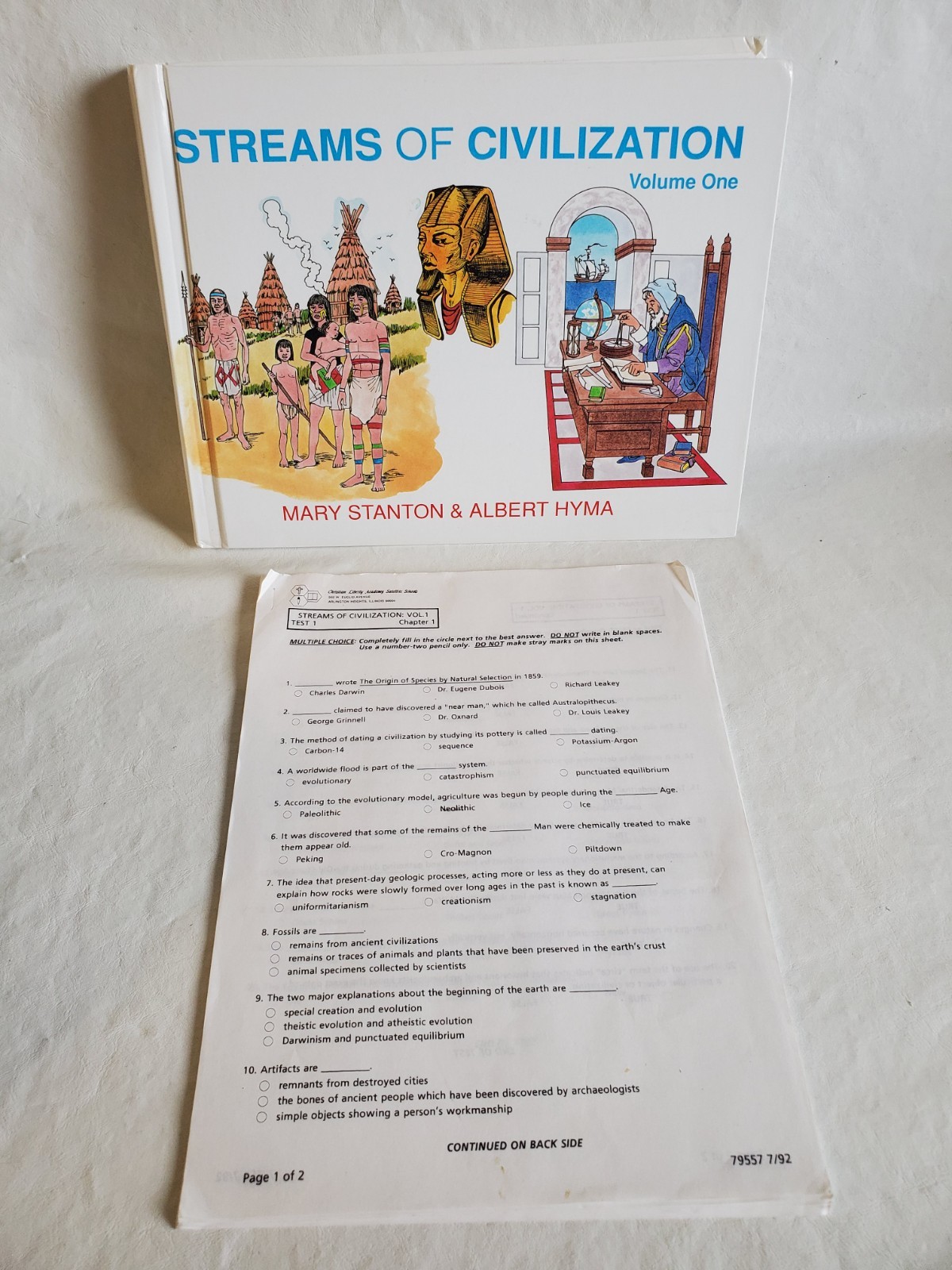 Christian Liberty Press STREAMS OF CIVILIZATION Volume 1 Book Guide – Plus TESTS