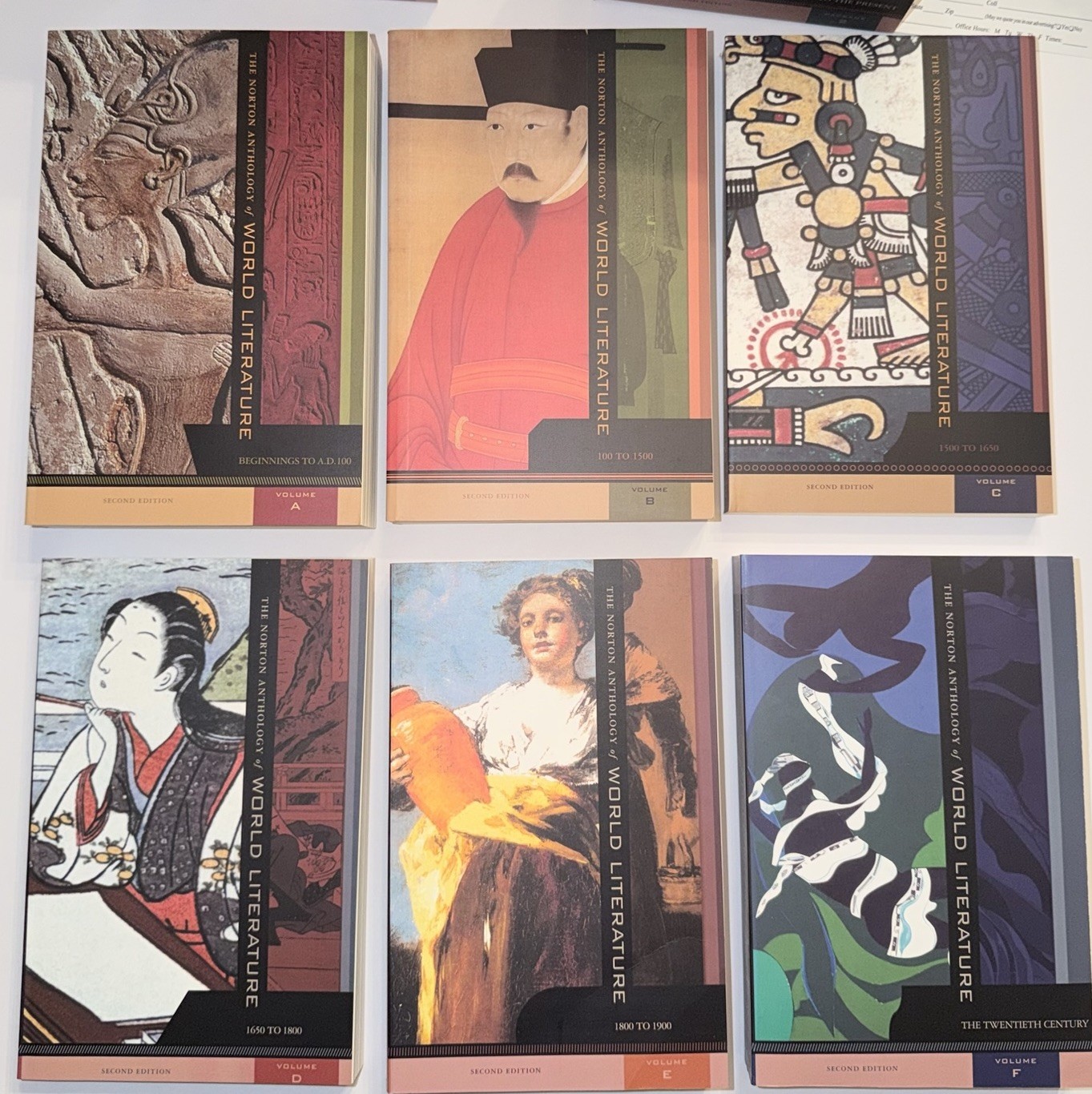 Norton Anthology of World Literature 2nd Ed Complete A-F Books Set w/ Slipcases