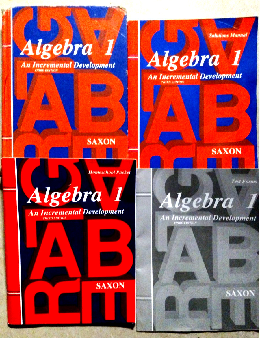 Saxon ALGEBRA 1 Set – Text, Solutions Manual, HS Packet, Test Forms – GOOD