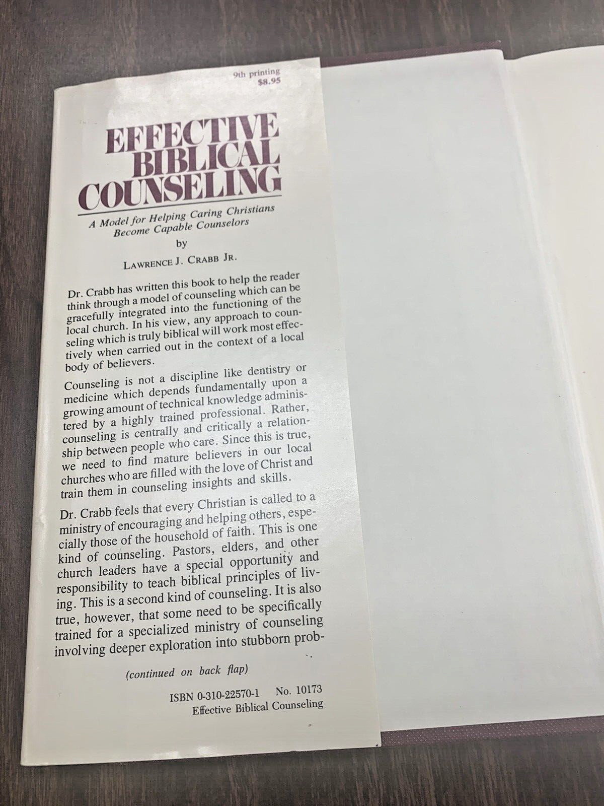 Effective Biblical Counseling by Lawrence J. Crabb Jr., 1981