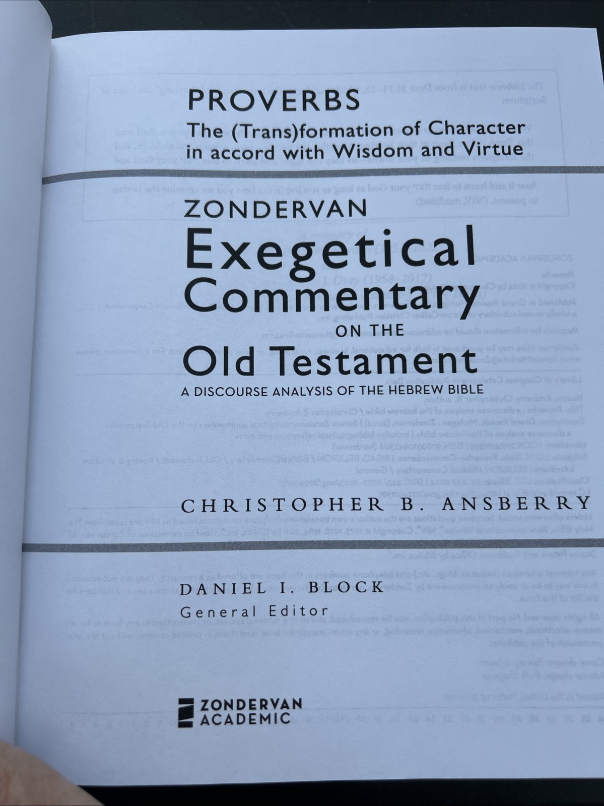 Proverbs: A Discourse Analysis of the Hebrew Bible (16) (Zondervan Exegetical…
