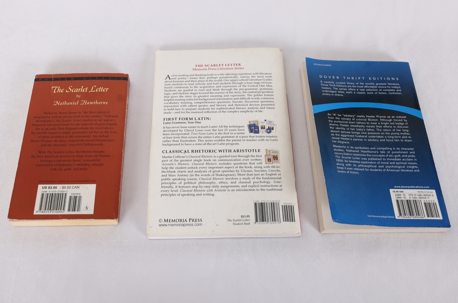 Memoria Press “The Scarlet Letter” Student Book & 2 Copies of the Novel