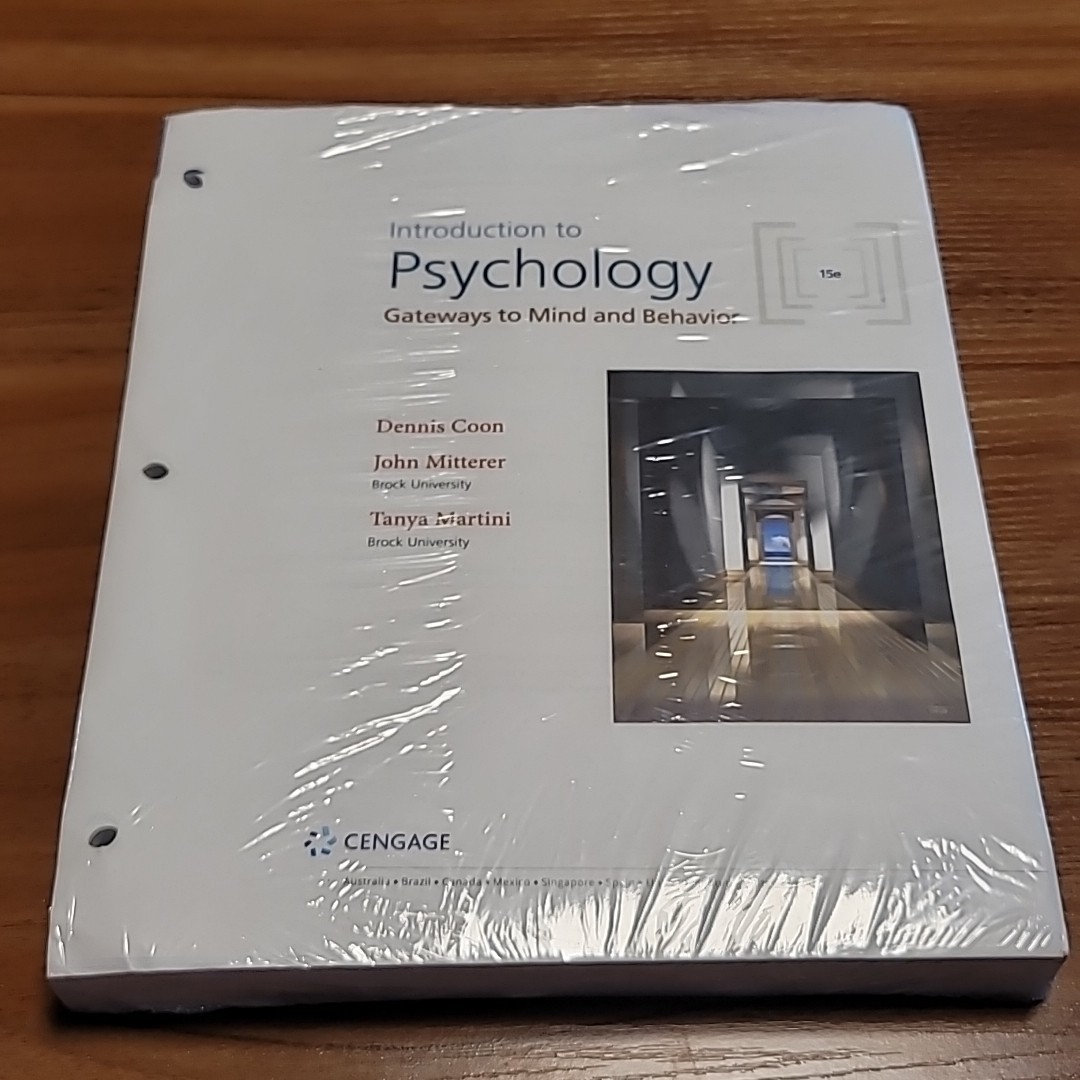 Introduction to Psychology 15E Gateways to Mind & Behavior.  Cengage NEW INSERT