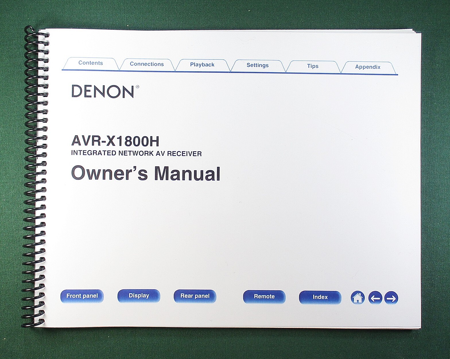Denon AVR-X1800H Instruction Manual: Full Color 286 Pages & Protective Covers!