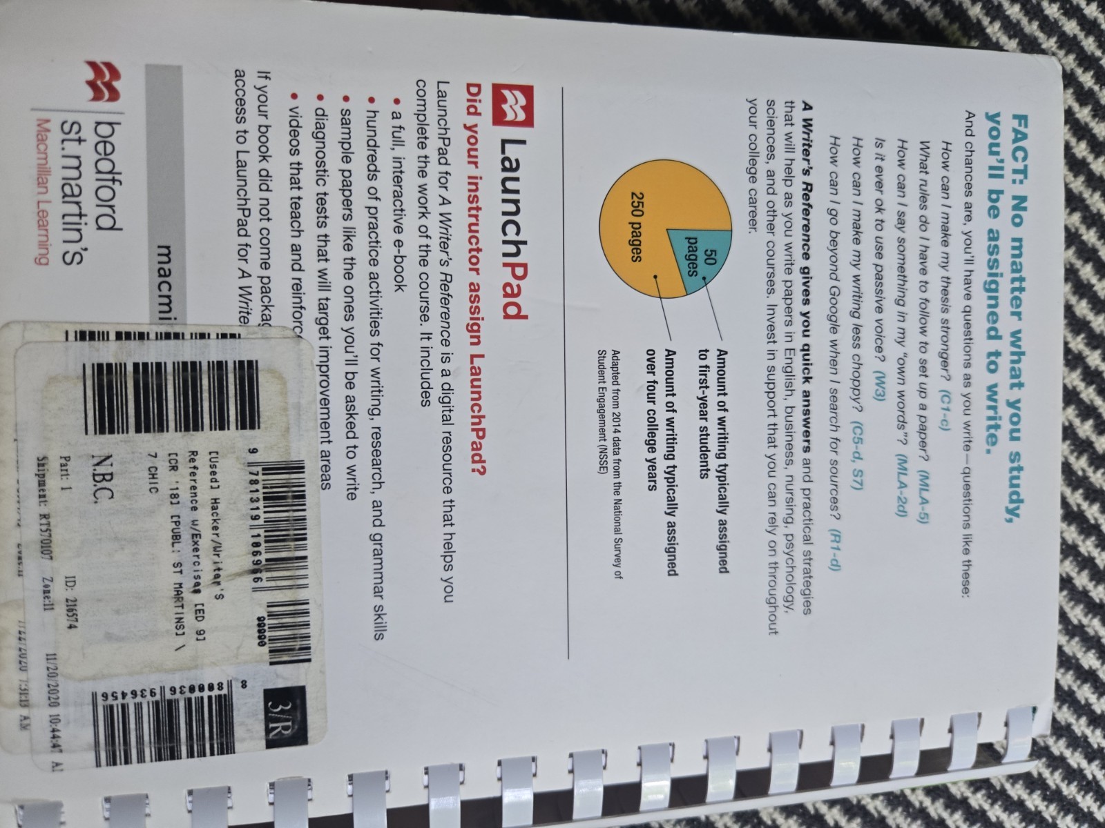 Writer’s Reference with Exercises Ninth Edition by Diana Hacker Nancy Sommers
