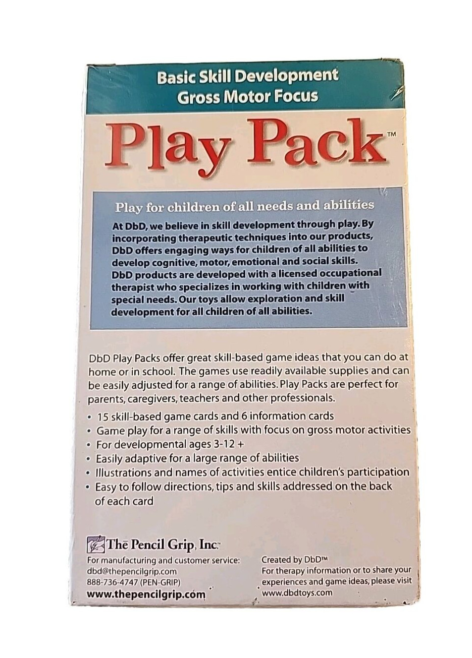 Development by Design Activity Deck Play Pack Basic Skill/Gross Motor Focus New
