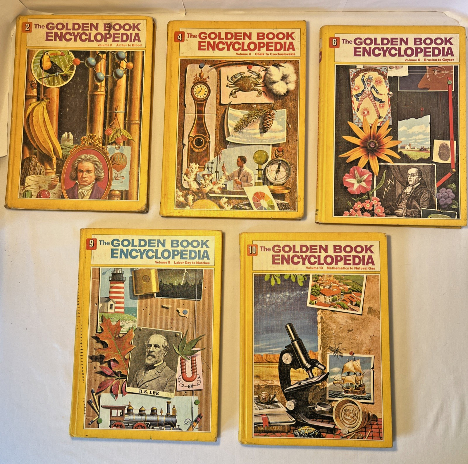 Golden Book Encyclopedia 1969 Edition Volumes 2, 4, 6, 9, 10 Children’s Books
