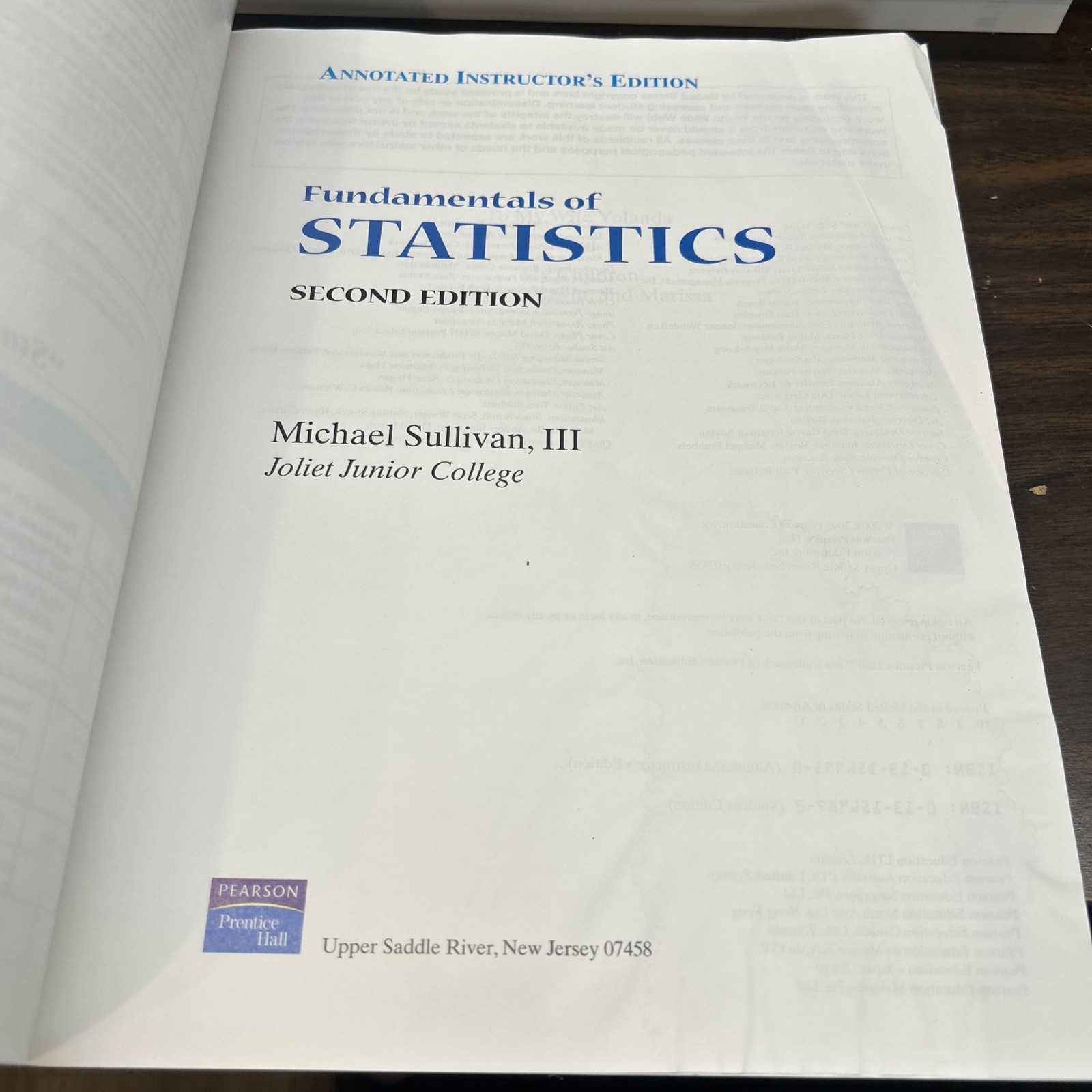 Fundamentals of Statistics by Michael Sullivan (Trade Paperback)