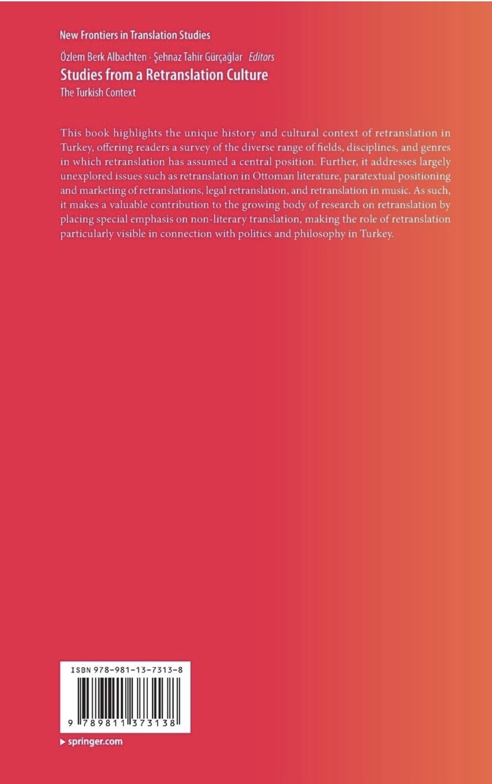 New Frontiers in Translation Studies: Studies from a Retranslation Culture : The