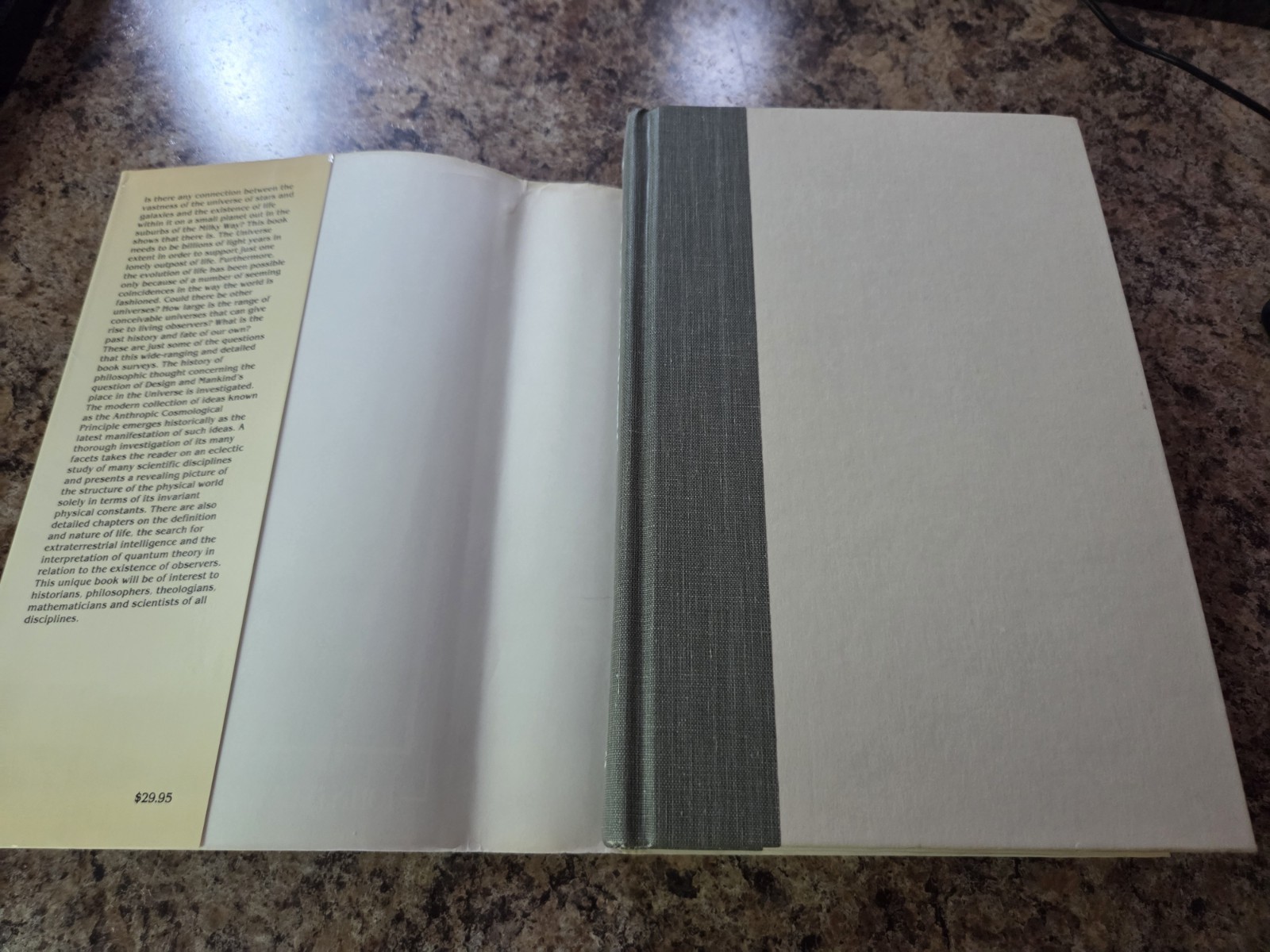THE ANTHROPIC COSMOLOGICAL PRINCIPLE By J. Barrow & F. Tipler 1986 1st Prnt HCDJ