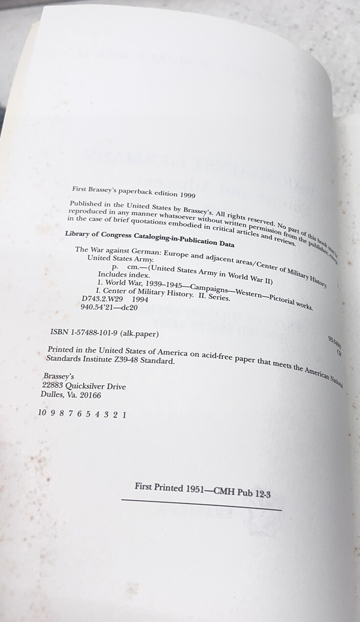 The War Against Germany: Europe and Adjacent Areas Book
