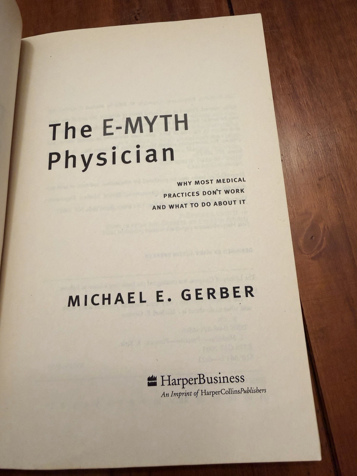 The E-Myth Physician Michael E. Gerber Medical Practice Business Strategy Book