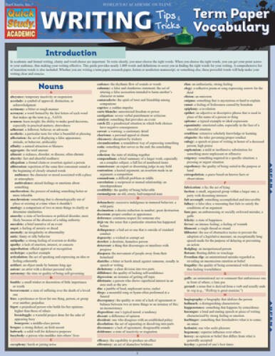 Writing Tips: Term Paper Vocabulary (Quick Study Academic) – VERY GOOD