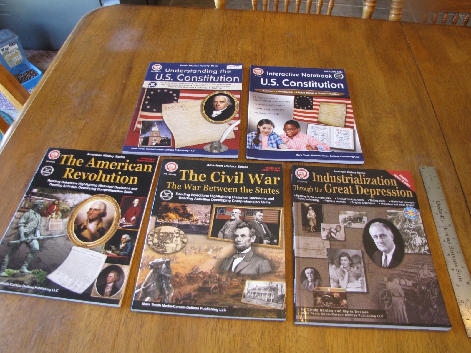3-American History Series Books, Middle & Upper Grades, Mark Twain Media +2 More