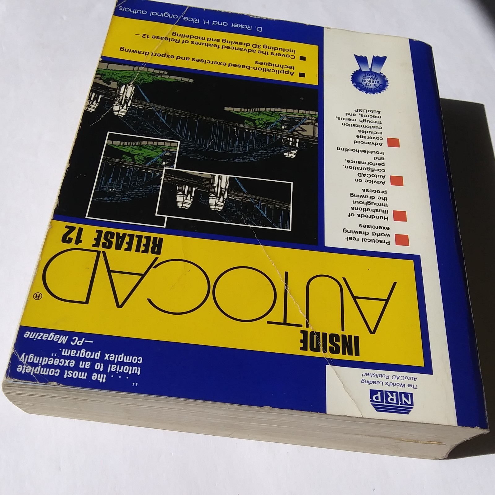 Inside AutoCAD Release 12 Book Tutorial Guide Raker Rice 3D CAD Drawing 1991
