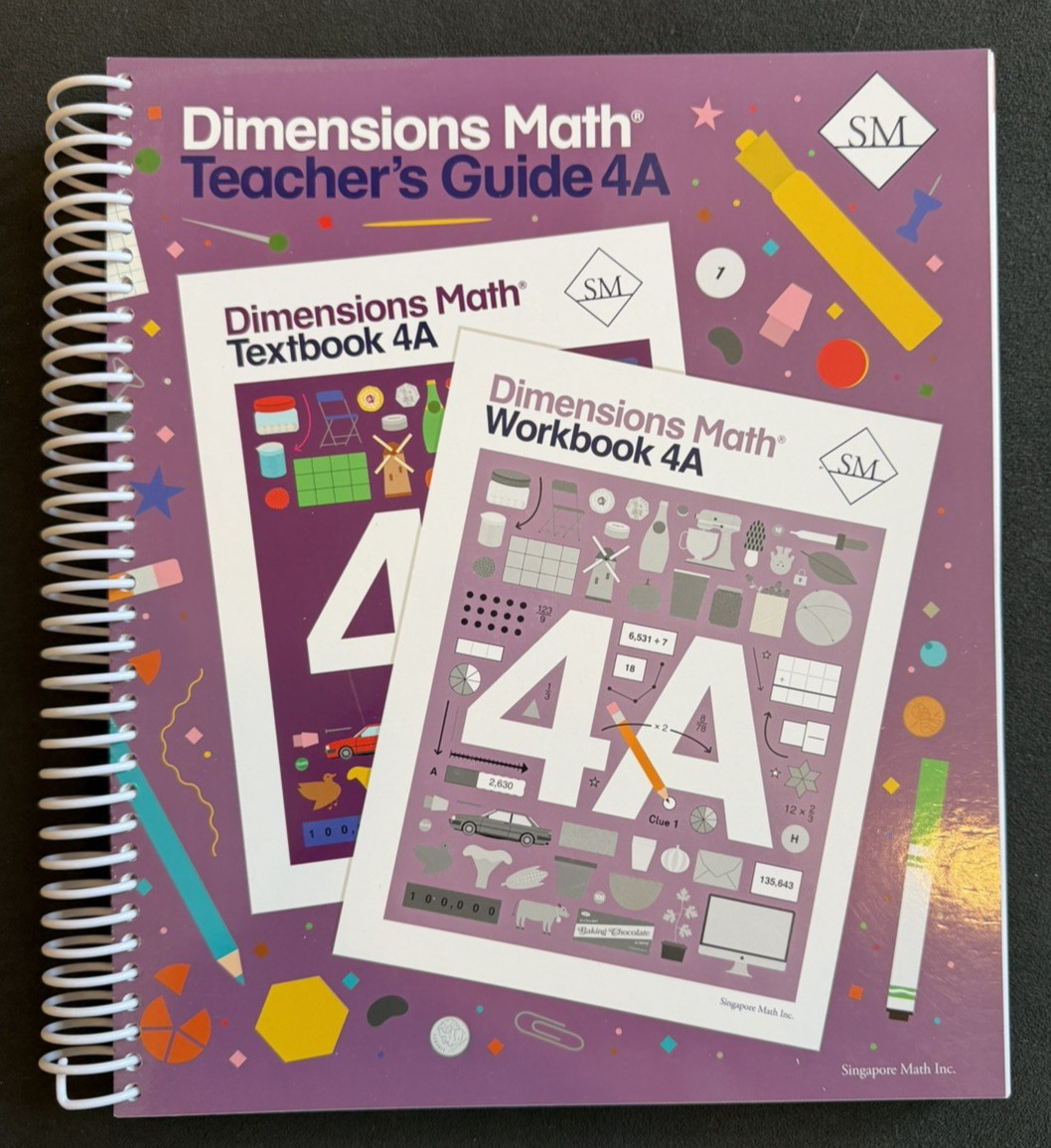 Dimensions Math Teacher’s Guide 4A by Singapore Math Spiral Bound