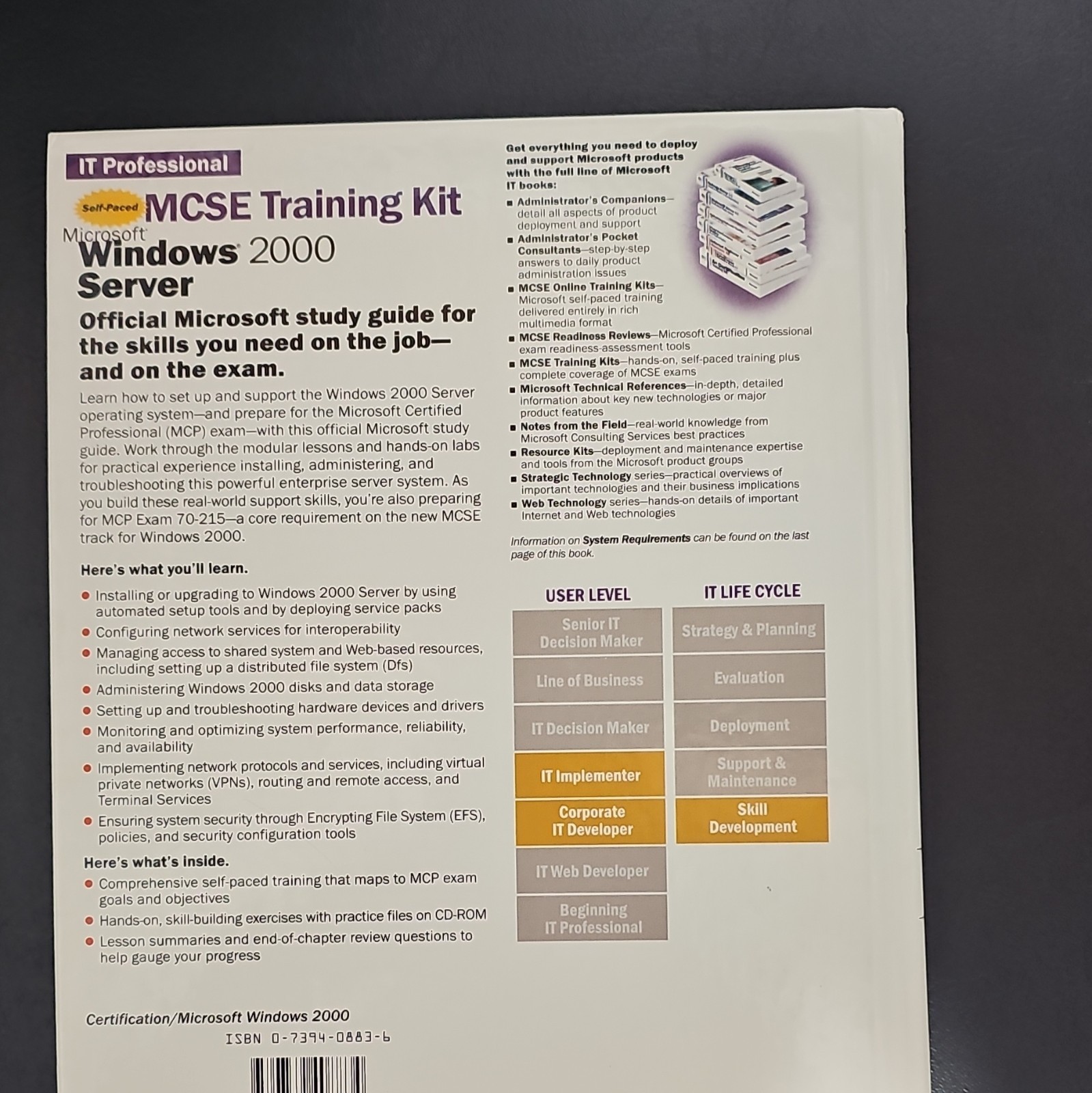Microsoft MCSE Training Kit Windows 2000 Server Exam 70-215 Paperback + CD-ROM