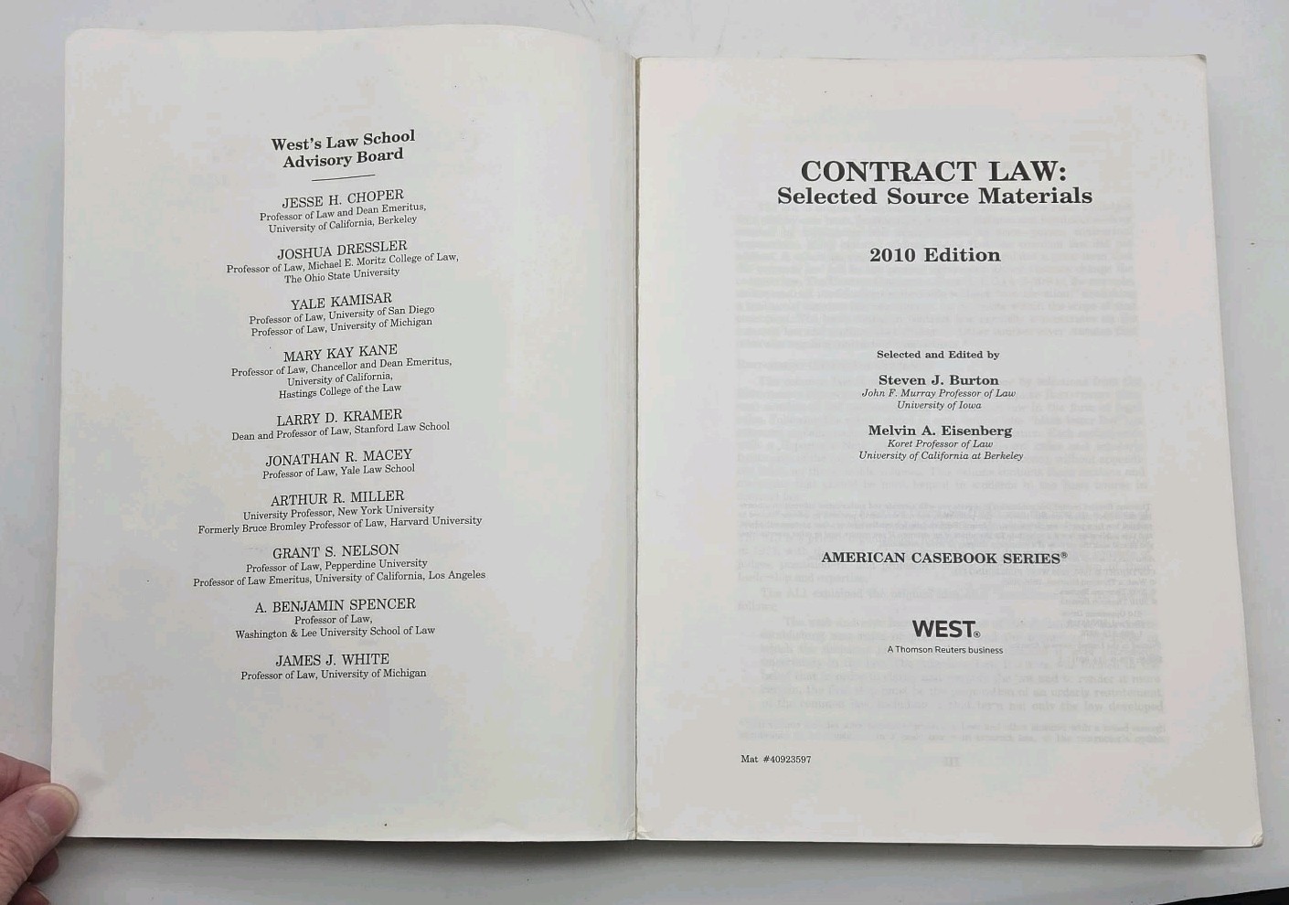 Contract Law : Selected Source Materials 2010 Ed. Burton Eisenberg West