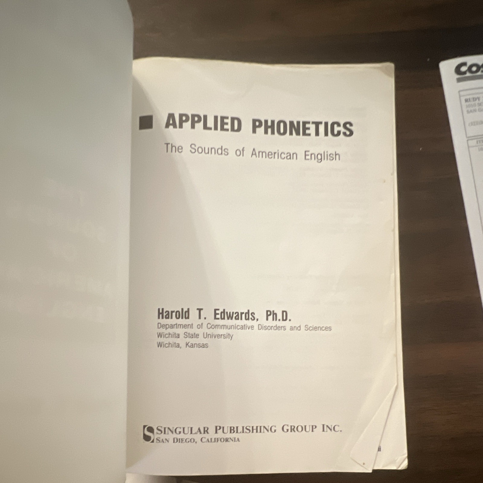 Applied Phonetics: Sounds of American English Harold T. Edwards PB Textbook