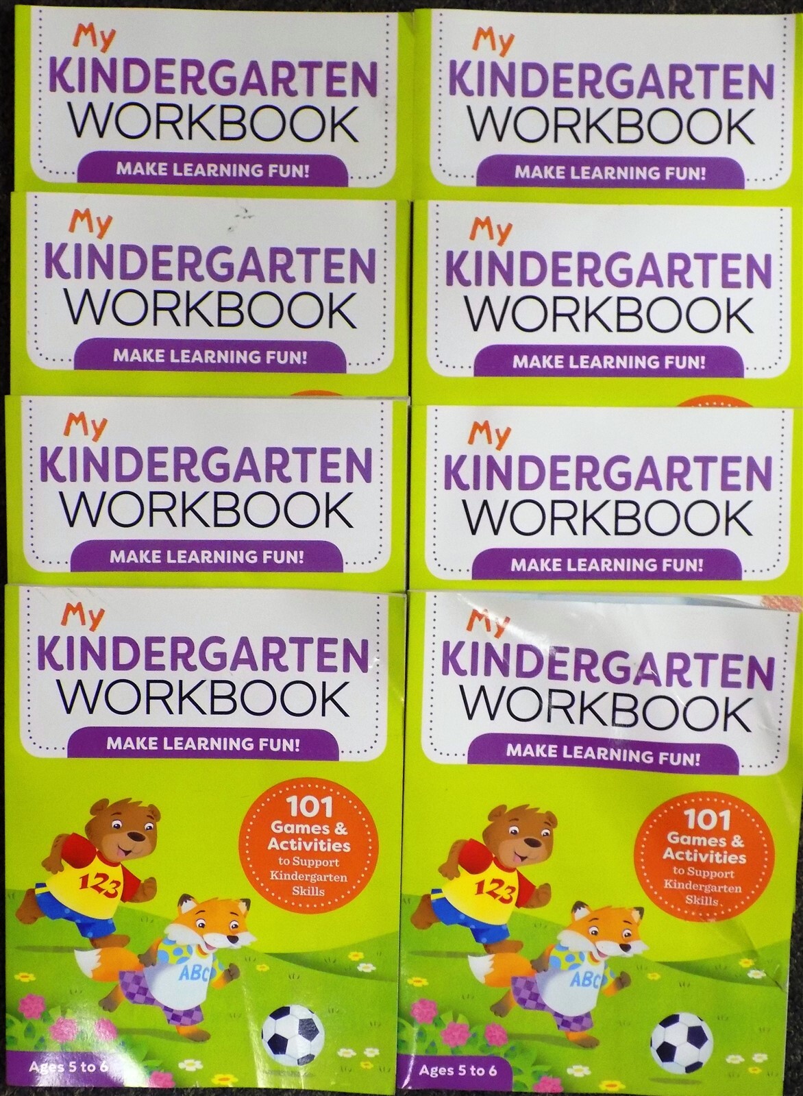 Lot of 8 My Kindergarten Workbook: 101 Games and Activities to Support K Skills