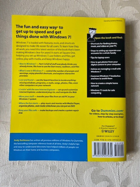 Windows 7 for Dummies copyright 2009, 414 pages, like new