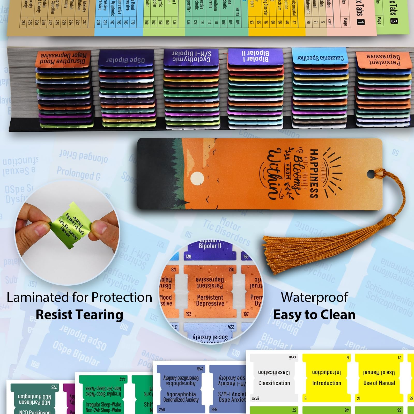 Index Tabs for DSM-5-TR 2022, Color-Coded and Laminated DSM-V-TR for…