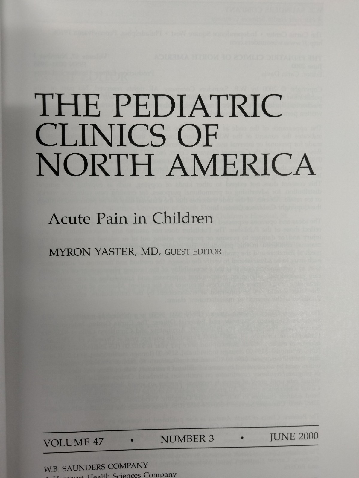 The Pediatric Clinics of North America