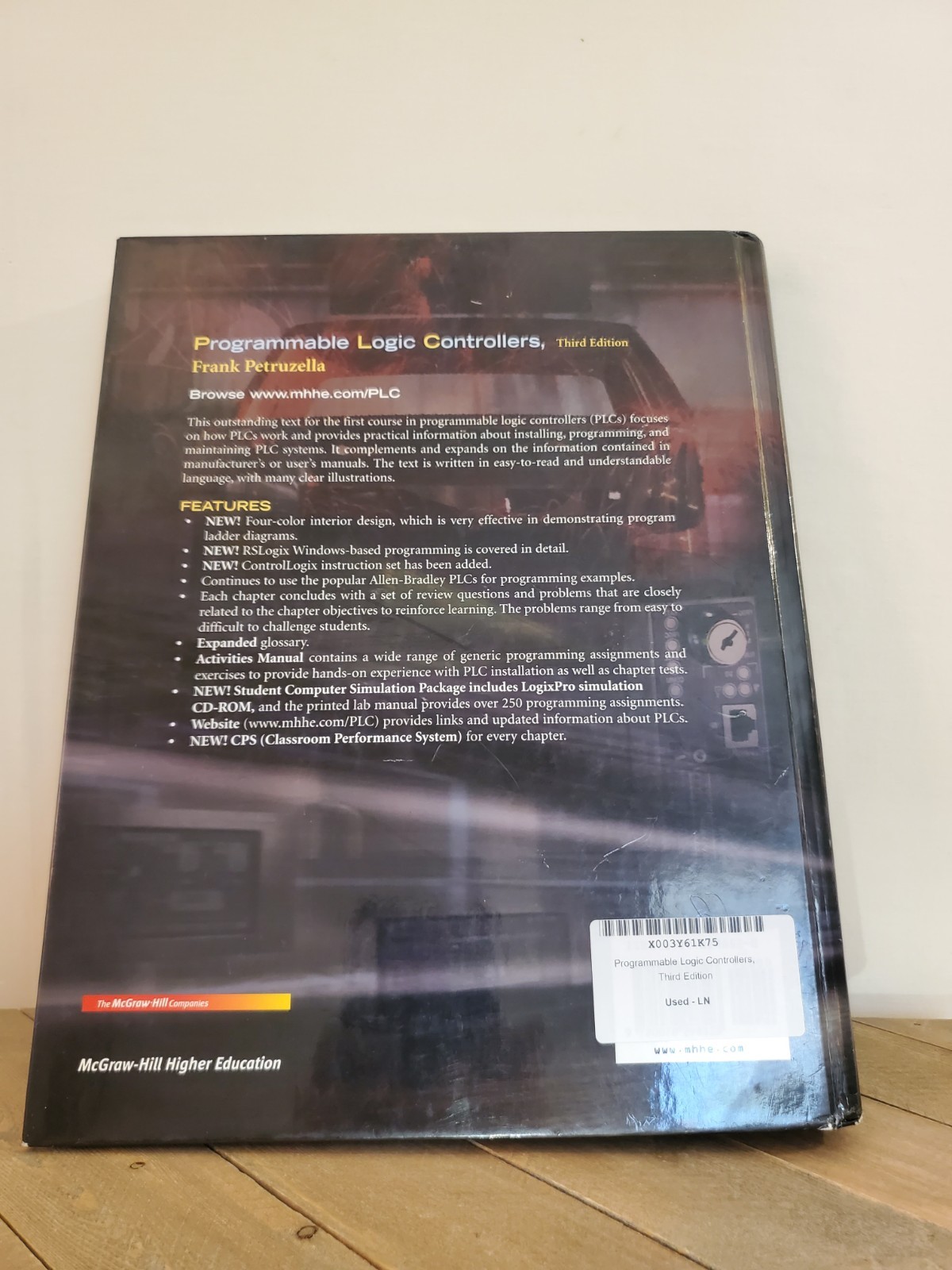 Programmable Logic Controllers by Frank D. Petruzella (2004, Hardcover) – Used!!