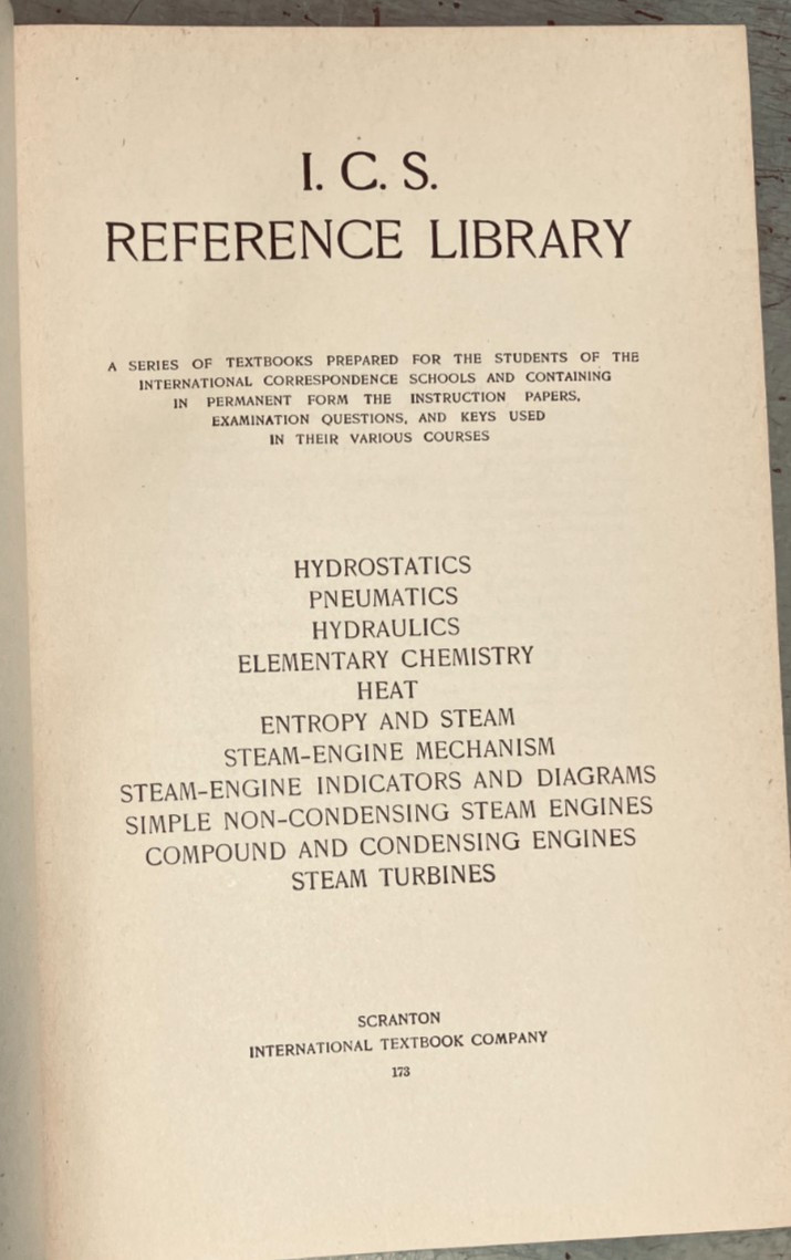 I.C.S. Reference Library, #173 Hydromechanics…Vintage, early 1900’s
