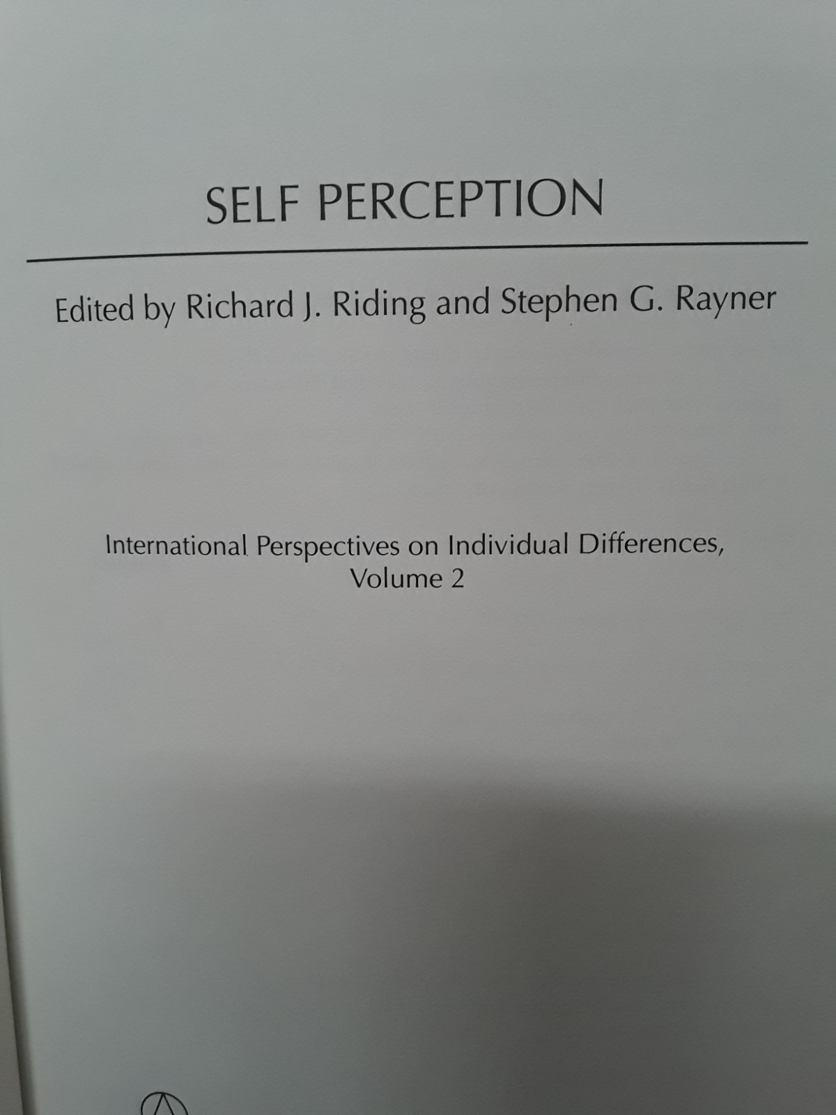International Perspectives on Indiv Diff Vol 2 R Riding Ablex 2001 HB LN 260731