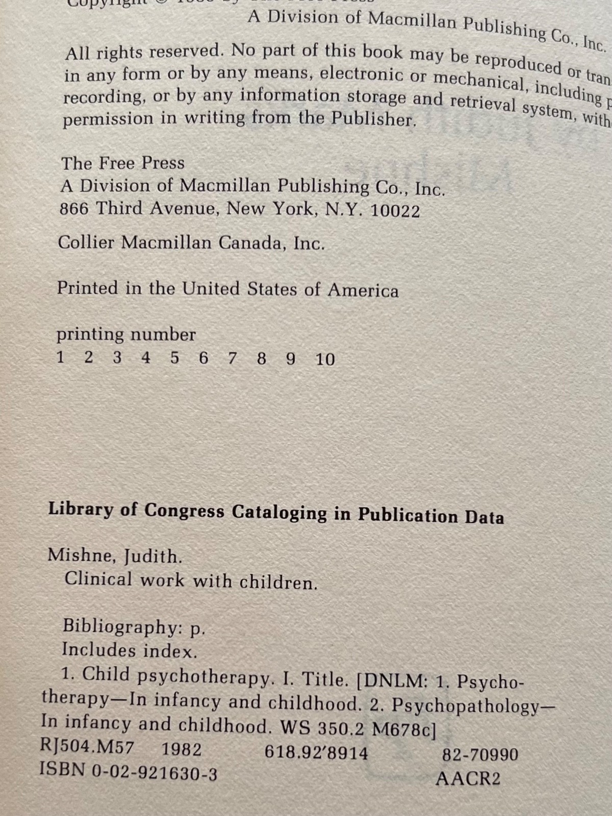 Clinical Work with Children, by Judith Mishne