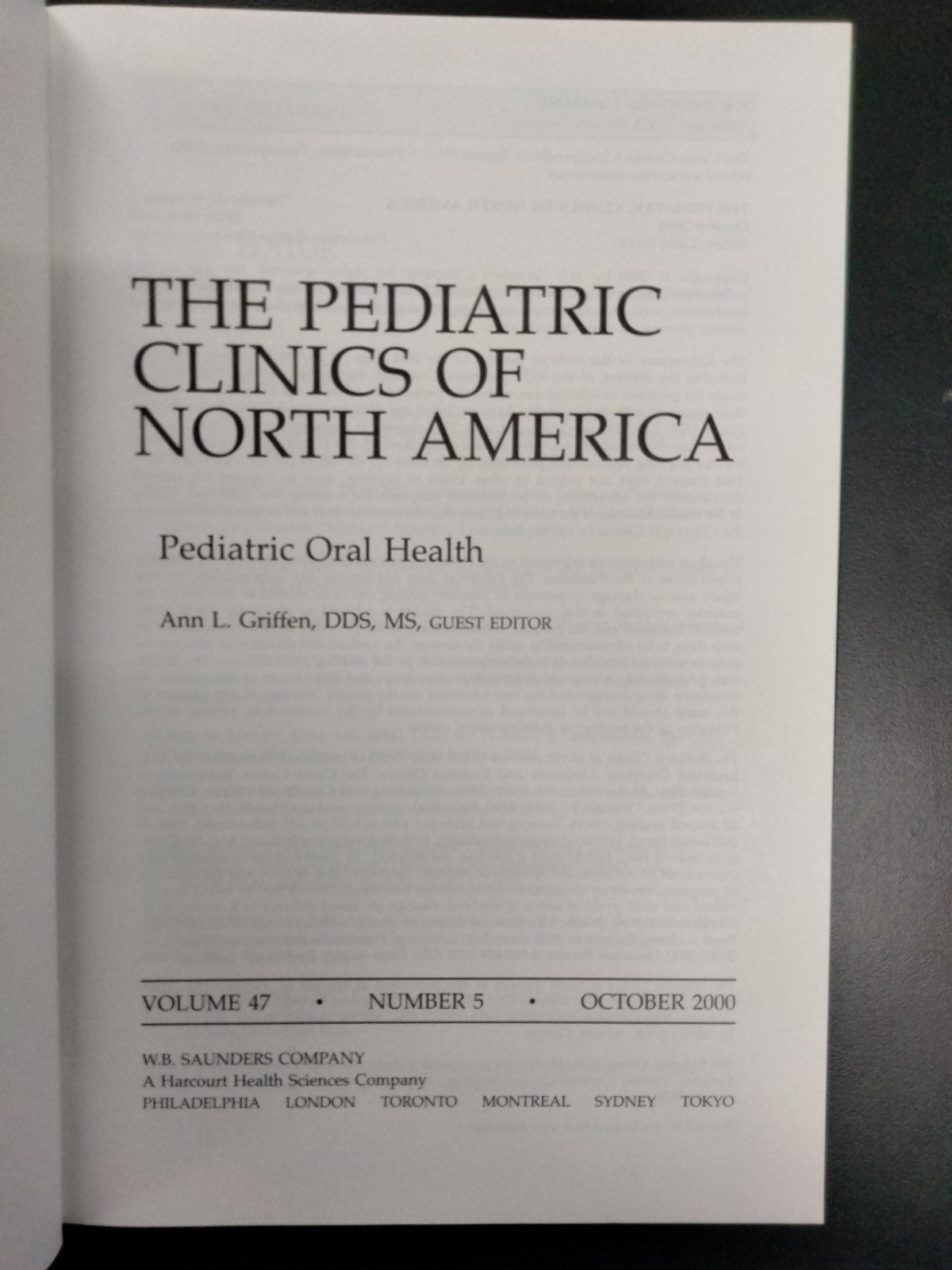 The Pediatric Clinics of North America