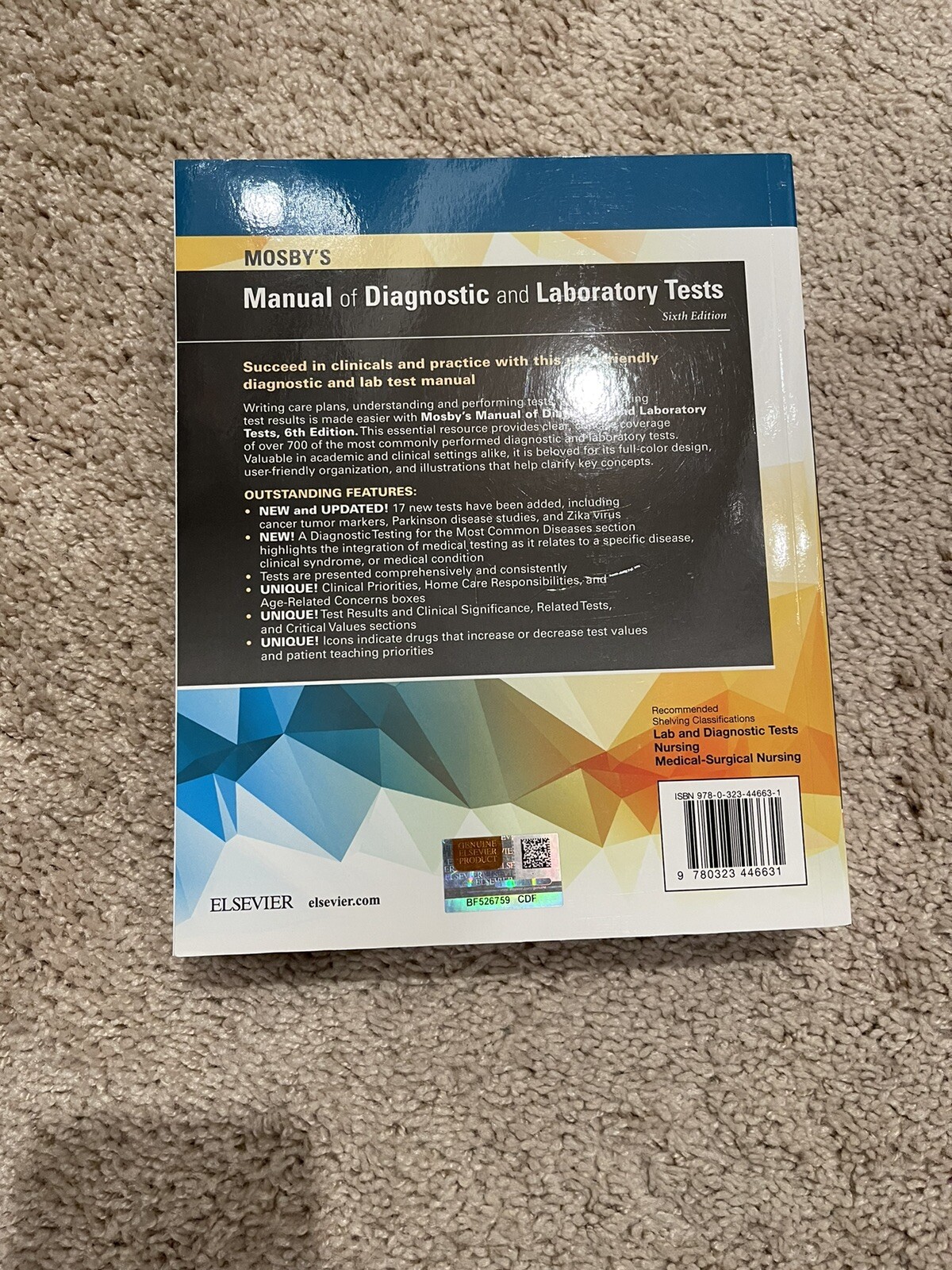 Mosby’s Manual of Diagnostic and Laboratory Tests by Timothy J. Pagana 9th Ed