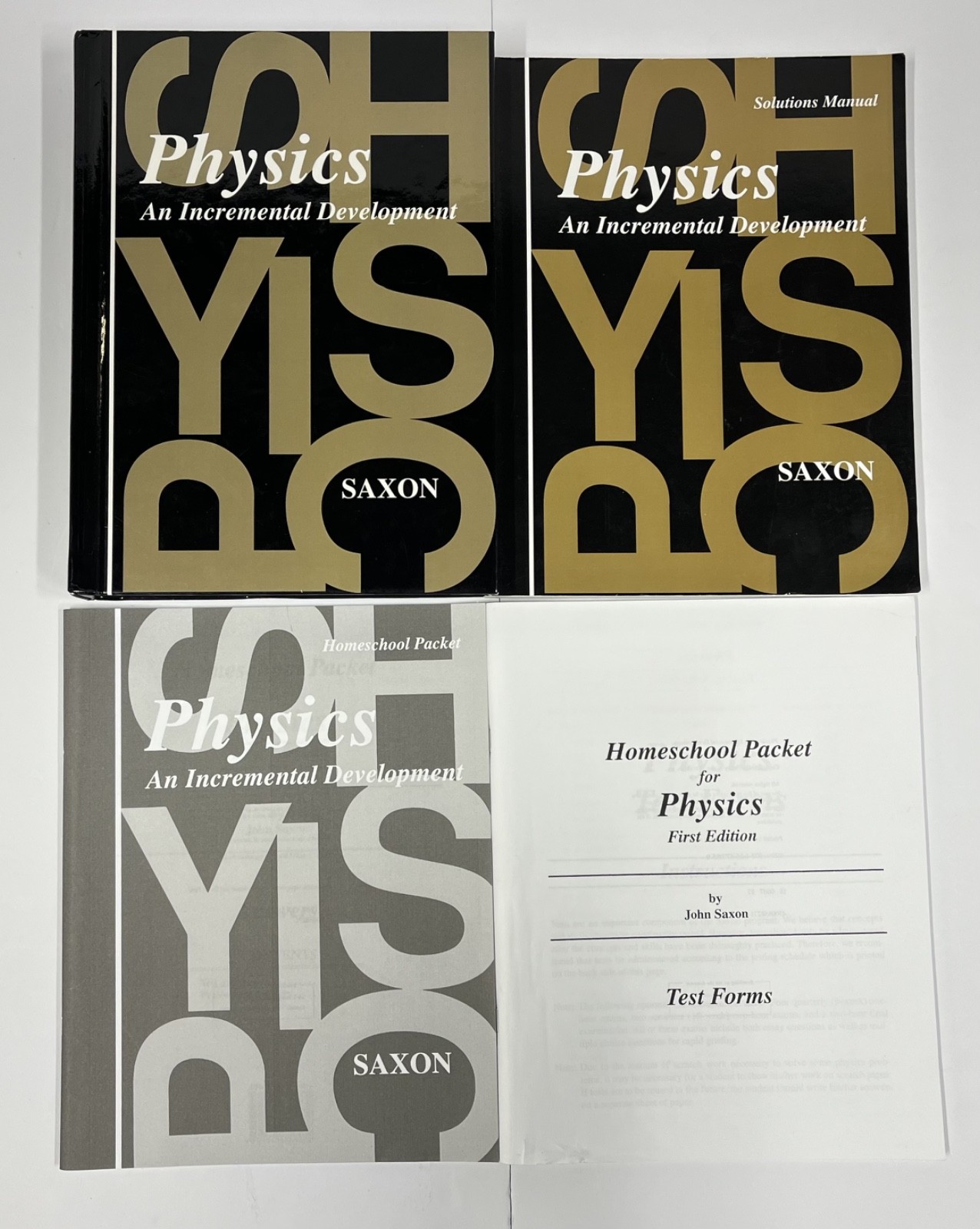 Saxon Physics set textbook solutions manual homeschool packet test forms NEW