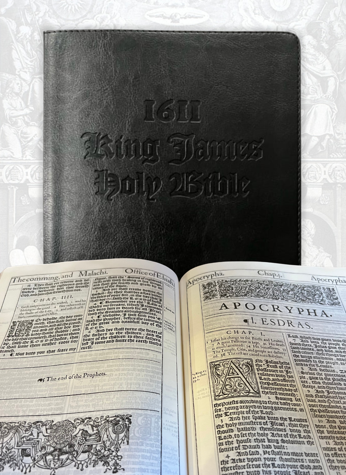 1611 King James Bible Facsimile w/ Apocrypha, 1st Edition Artwork & Title Pages