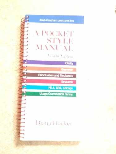 A Pocket Style Manual – Spiral-bound, by Hacker Diana – Very Good j