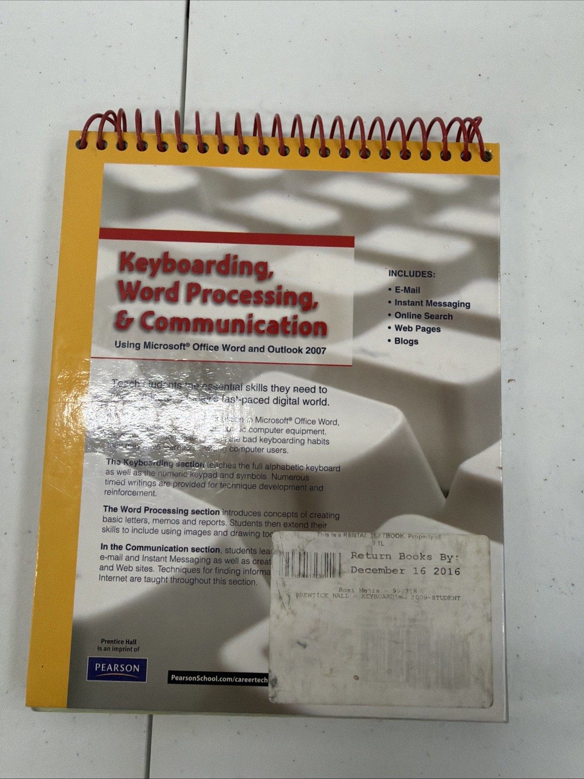 KEYBOARDING, WORD PROCESSING, AND COMMUNICATION: USING By Pearson Education NEW