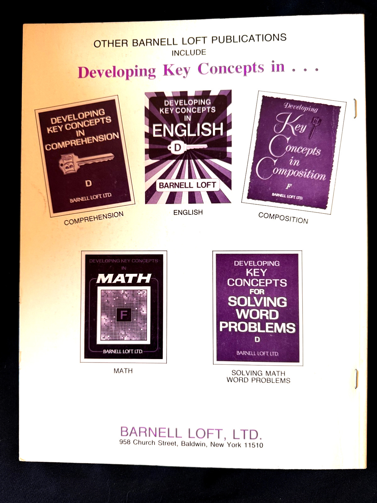 lot DEVELOPING KEY CONCEPTS IN Reading COMPREHENSION Workbook Grade 2 HOMESCHOOL
